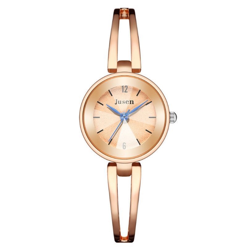 Jusen Js6222 Correa De Metal Hueca Moda Dial Simple Vestido De Mujer Reloj De Cuarzo Para Mujer