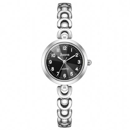 Jusen Js6321 Reloj De Pulsera De Mujer De Moda De Metal Completo Reloj De Cuarzo Con Visualización De Números