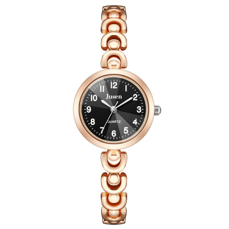 Jusen Js6321 Reloj De Pulsera De Mujer De Moda De Metal Completo Reloj De Cuarzo Con Visualización De Números