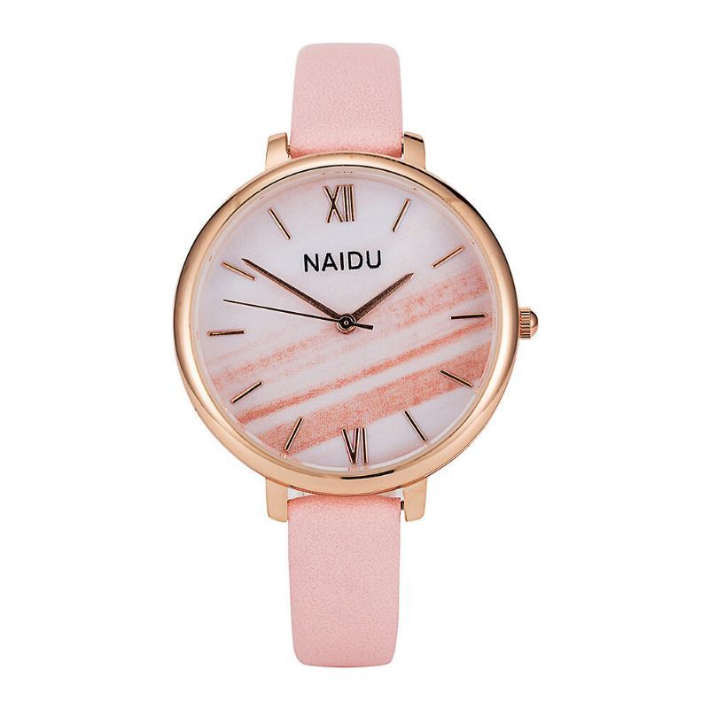 Jy065 Moda Diseño Elegante Número Romano Pu Correa De Cuero Relojes De Pulsera Para Mujer Reloj De Cuarzo