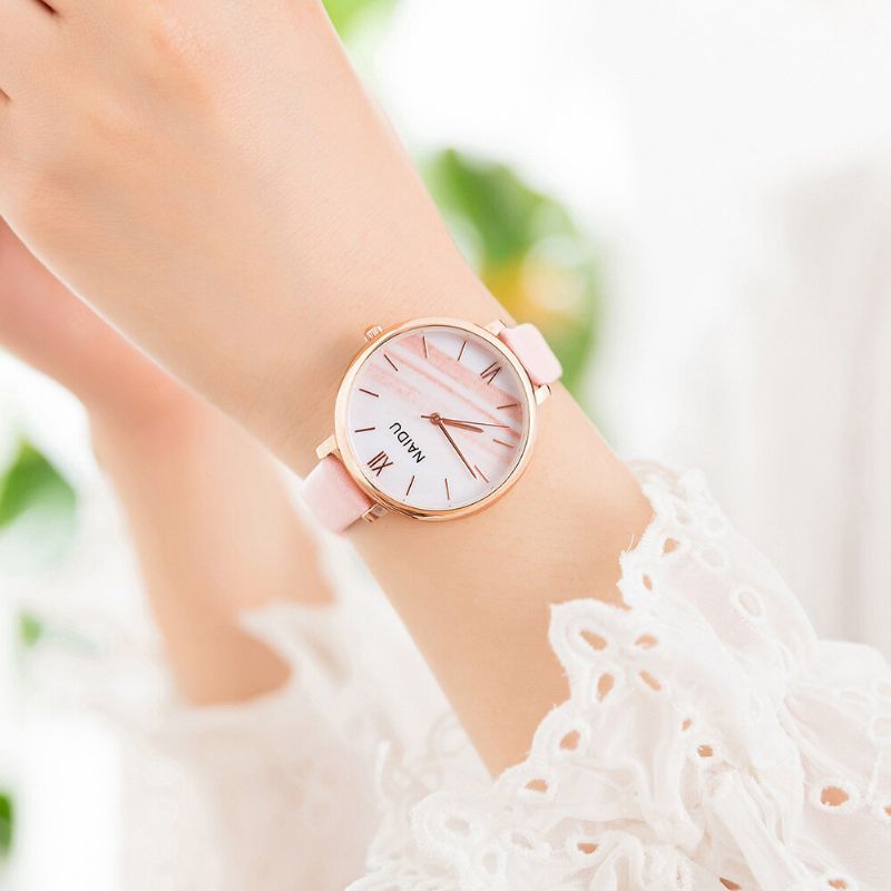 Jy065 Moda Diseño Elegante Número Romano Pu Correa De Cuero Relojes De Pulsera Para Mujer Reloj De Cuarzo