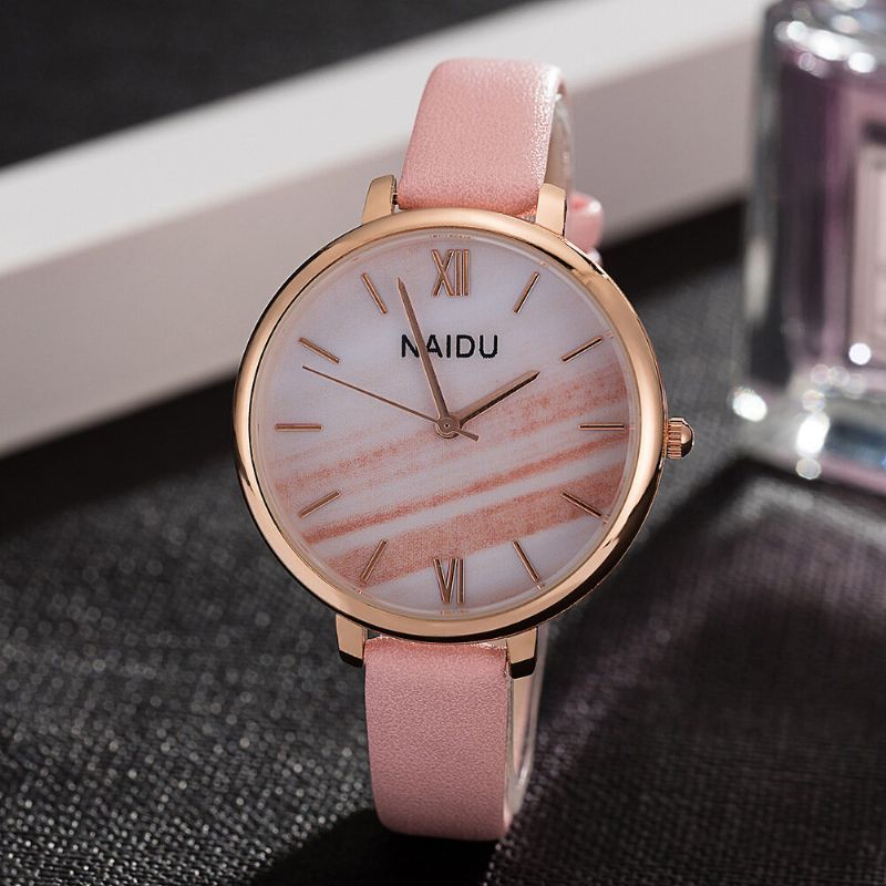 Jy065 Moda Diseño Elegante Número Romano Pu Correa De Cuero Relojes De Pulsera Para Mujer Reloj De Cuarzo