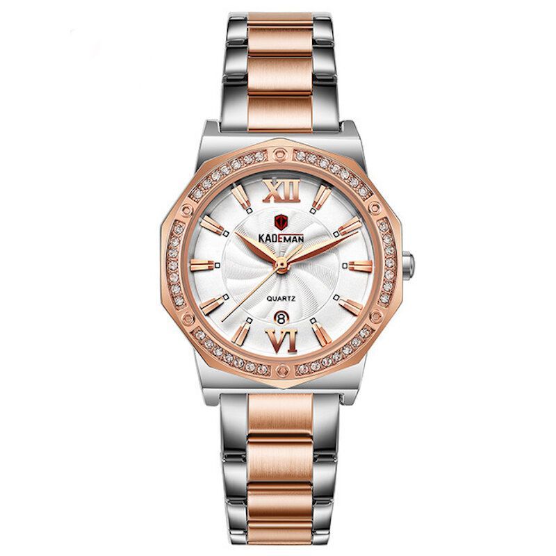 Kademan 829 Reloj Casual Femenino 3atm Pantalla De Fecha Impermeable Reloj De Cuarzo De Cristal Elegante