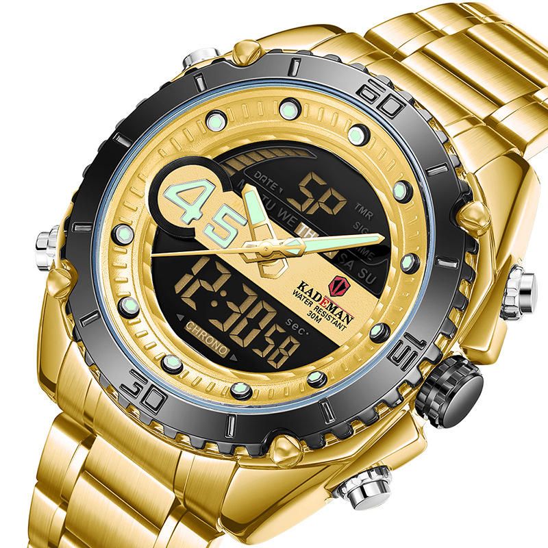 Kademan K9054 Reloj Digital Deportivo Para Hombre Fecha Luminosa Pantalla De Semana Reloj Lcd Impermeable Con Doble Pantalla