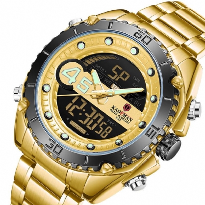 Kademan K9054 Reloj Digital Deportivo Para Hombre Fecha Luminosa Pantalla De Semana Reloj Lcd Impermeable Con Doble Pantalla