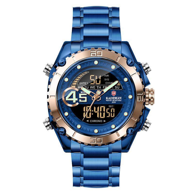 Kademan K9054 Reloj Digital Deportivo Para Hombre Fecha Luminosa Pantalla De Semana Reloj Lcd Impermeable Con Doble Pantalla