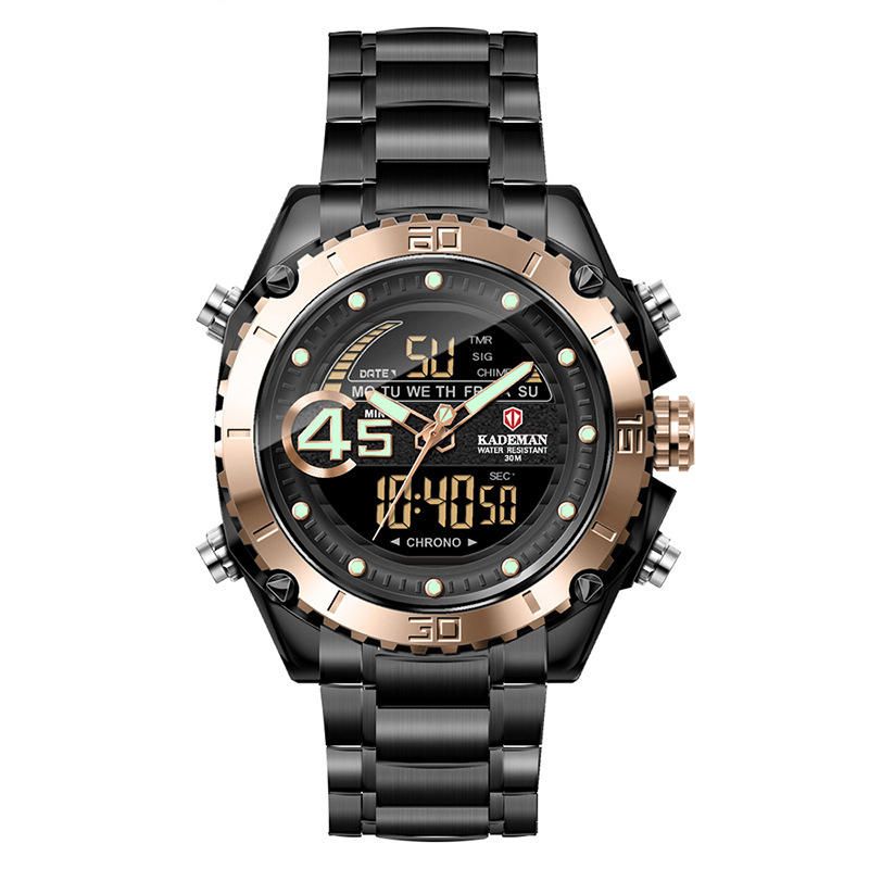 Kademan K9054 Reloj Digital Deportivo Para Hombre Fecha Luminosa Pantalla De Semana Reloj Lcd Impermeable Con Doble Pantalla