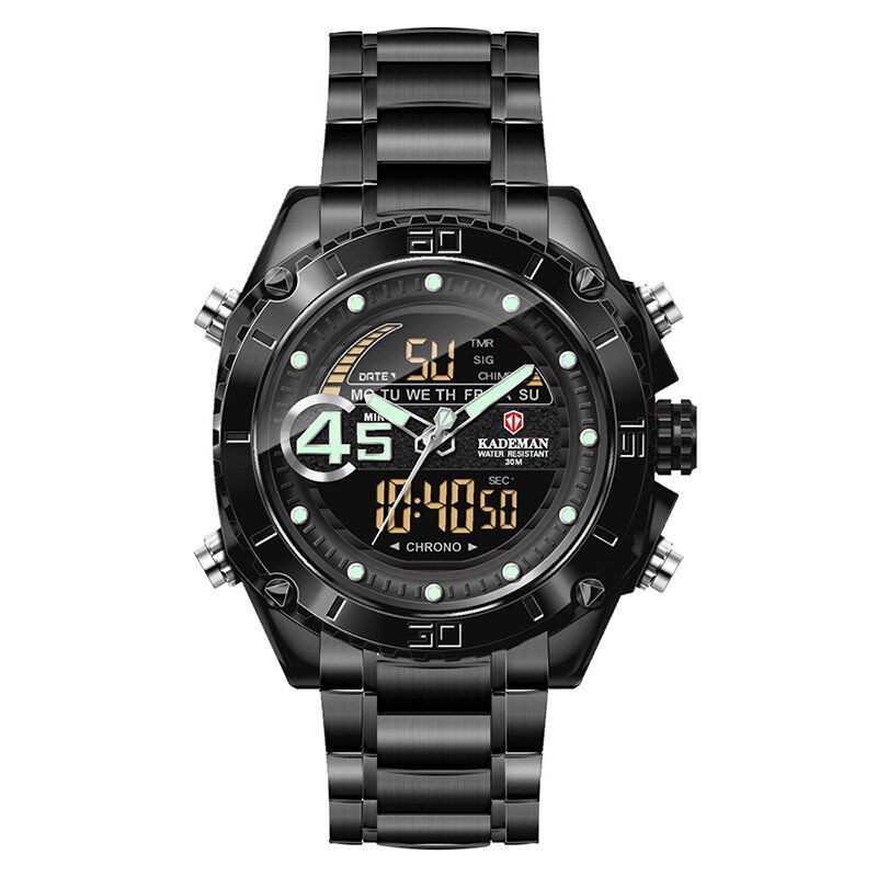 Kademan K9054 Reloj Digital Deportivo Para Hombre Fecha Luminosa Pantalla De Semana Reloj Lcd Impermeable Con Doble Pantalla