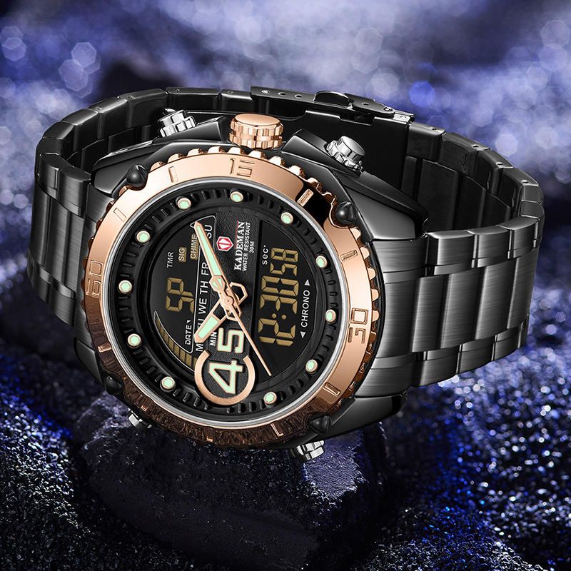 Kademan K9054 Reloj Digital Deportivo Para Hombre Fecha Luminosa Pantalla De Semana Reloj Lcd Impermeable Con Doble Pantalla