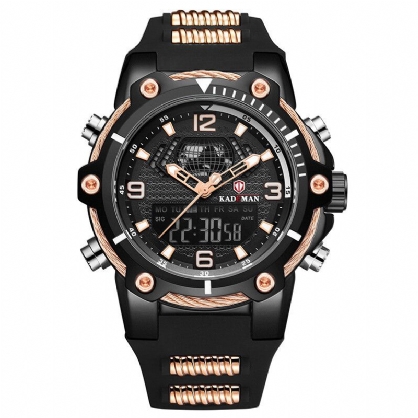 Kademan K9055g Reloj Digital De Moda Para Hombre Reloj De Pantalla Dual Con Pantalla De Semana Luminosa Impermeable