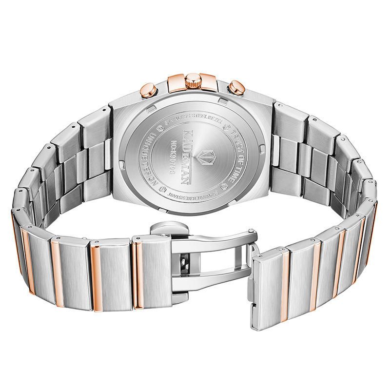 Kademan K9079l Reloj De Cuarzo De Acero Con Doble Pantalla Y Elegante Diseño De Cristal Para Mujer