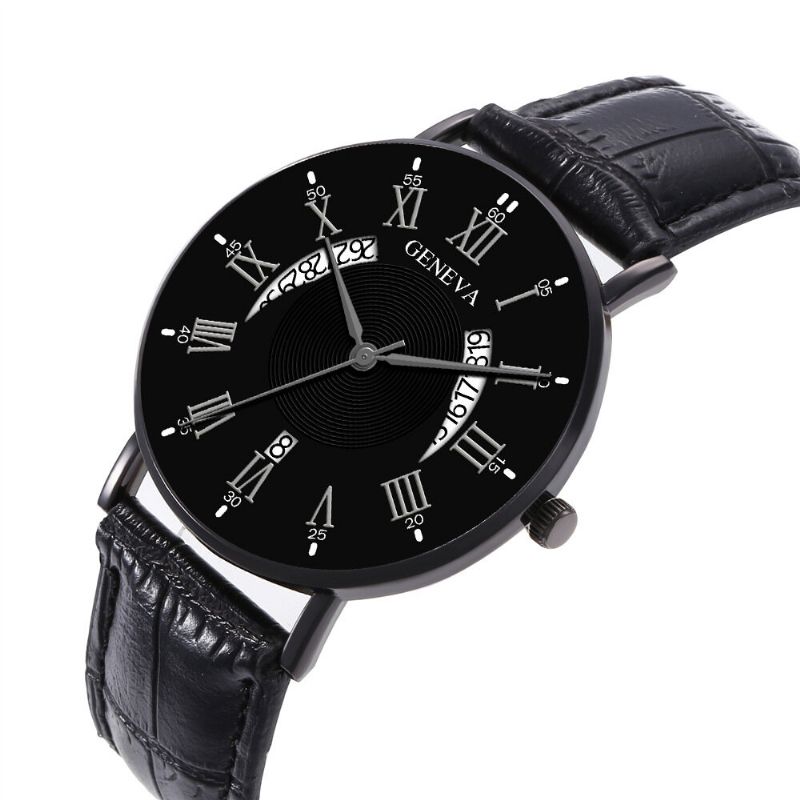 Khorasan Creative Casual Wing Hollow Design Pu Leather Band Hombres Reloj De Pulsera De Cuarzo