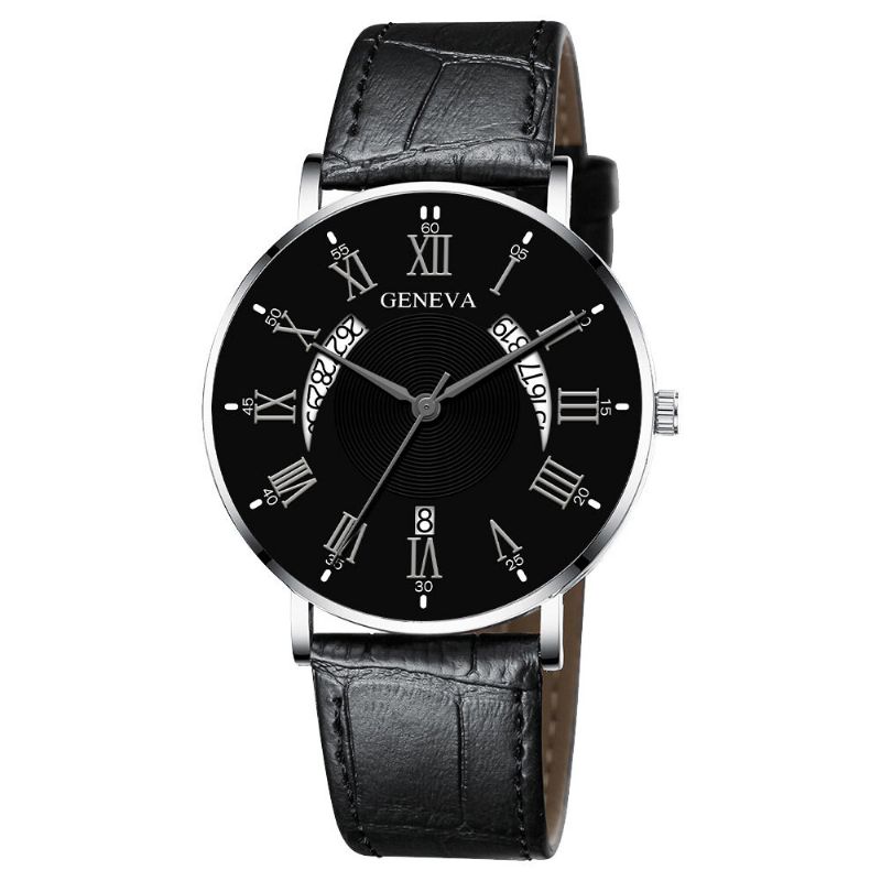 Khorasan Creative Casual Wing Hollow Design Pu Leather Band Hombres Reloj De Pulsera De Cuarzo