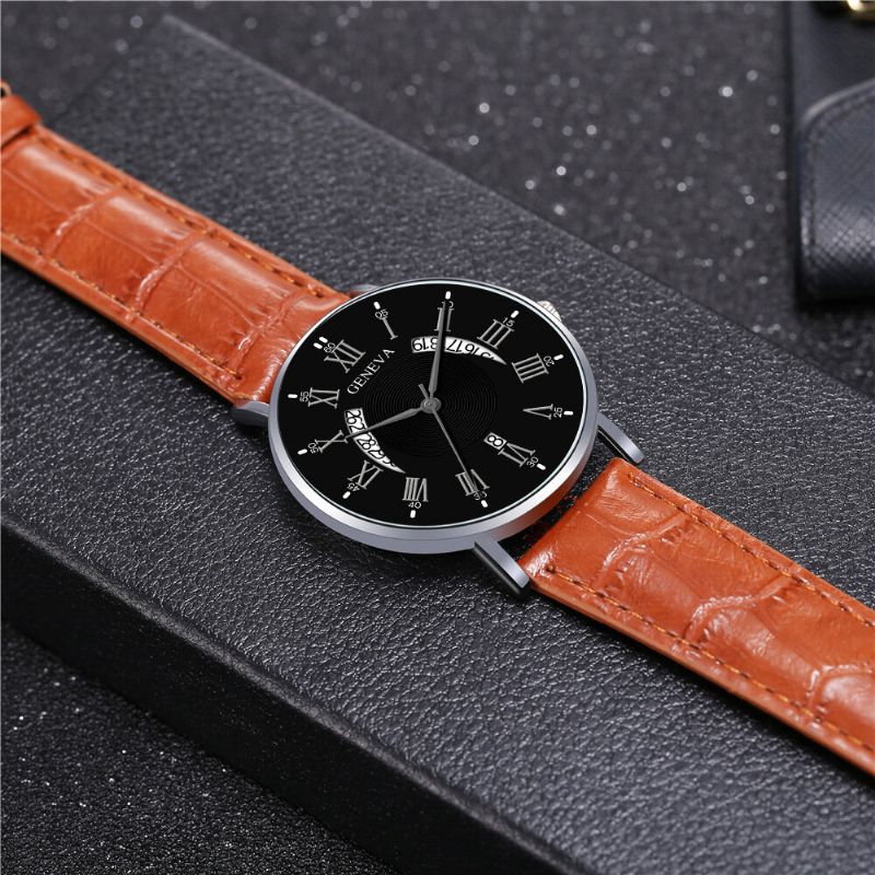 Khorasan Creative Casual Wing Hollow Design Pu Leather Band Hombres Reloj De Pulsera De Cuarzo