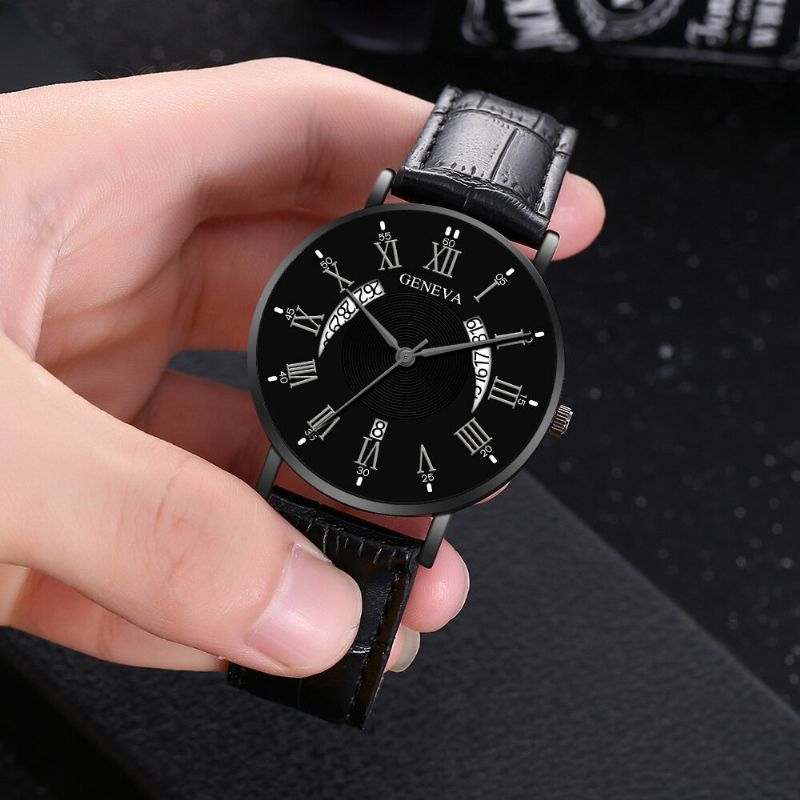 Khorasan Creative Casual Wing Hollow Design Pu Leather Band Hombres Reloj De Pulsera De Cuarzo