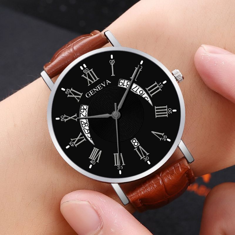 Khorasan Creative Casual Wing Hollow Design Pu Leather Band Hombres Reloj De Pulsera De Cuarzo