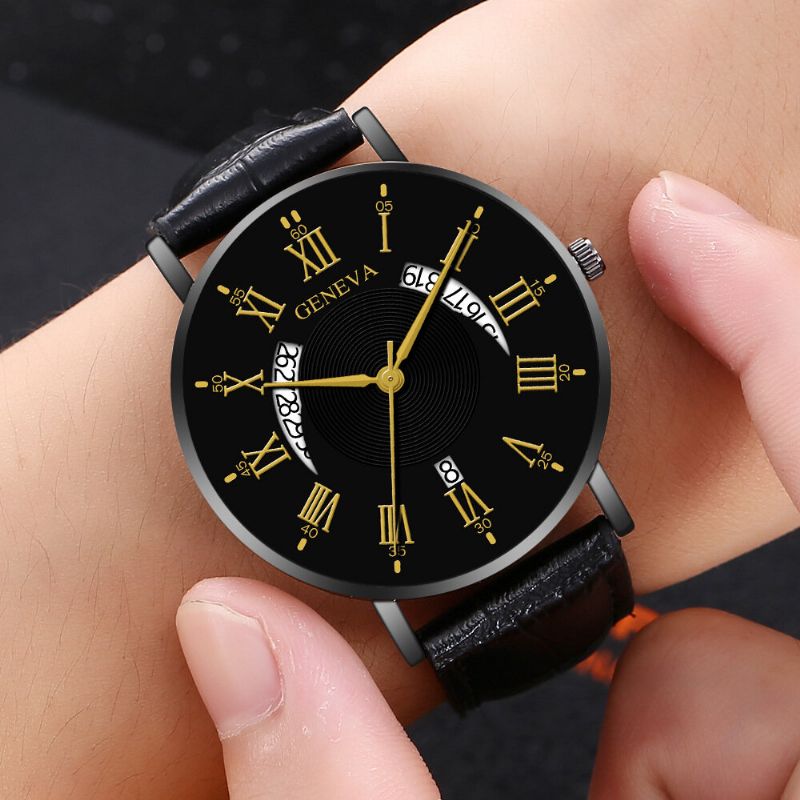 Khorasan Creative Casual Wing Hollow Design Pu Leather Band Hombres Reloj De Pulsera De Cuarzo