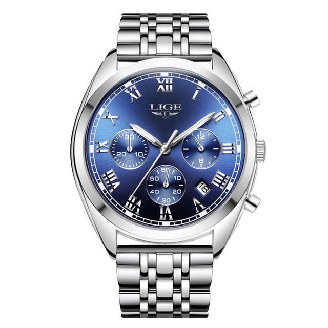 Lige 9852 Pantalla De Fecha De 24 Horas Reloj De Pulsera Para Hombre Reloj De Cuarzo De Estilo Empresarial