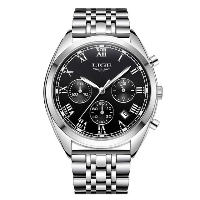 Lige 9852 Pantalla De Fecha De 24 Horas Reloj De Pulsera Para Hombre Reloj De Cuarzo De Estilo Empresarial