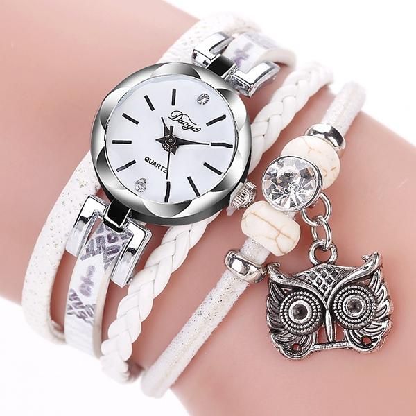 Lindo Estilo Búho Colgante Señoras Pulsera Reloj Moda Mujer Reloj De Pulsera