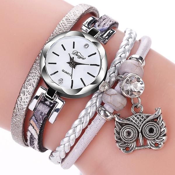 Lindo Estilo Búho Colgante Señoras Pulsera Reloj Moda Mujer Reloj De Pulsera