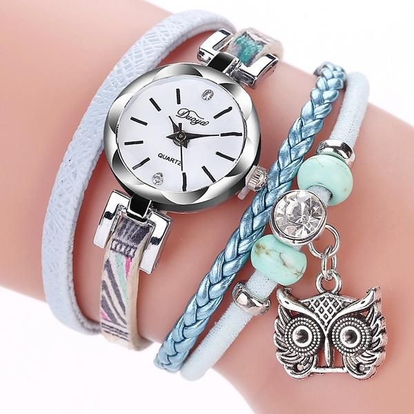 Lindo Estilo Búho Colgante Señoras Pulsera Reloj Moda Mujer Reloj De Pulsera