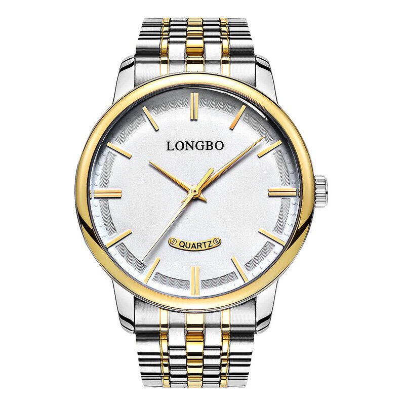 Longbo 80232 Fahsion Business Style Correa De Acero Completa Reloj De Cuarzo Para Hombre Con Esfera Simple