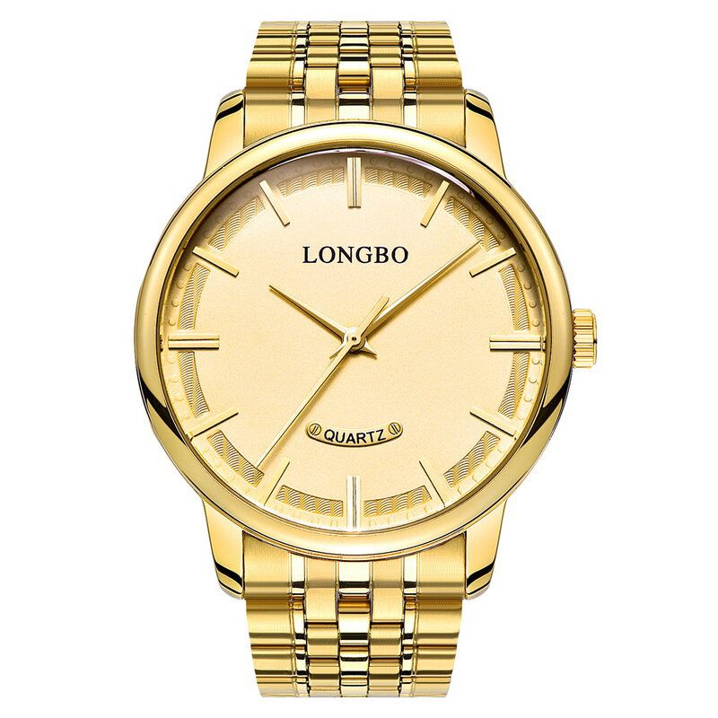 Longbo 80232 Fahsion Business Style Correa De Acero Completa Reloj De Cuarzo Para Hombre Con Esfera Simple