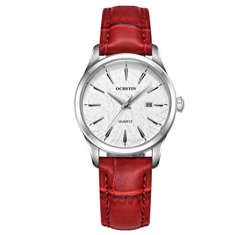 Lq022-a Reloj De Pulsera Femenino De Estilo Casual Reloj De Movimiento De Cuarzo Con Banda De Cuero Impermeable