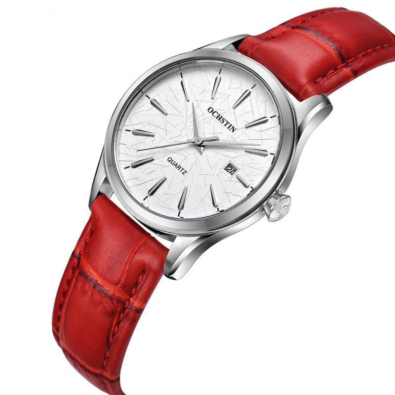 Lq022-a Reloj De Pulsera Femenino De Estilo Casual Reloj De Movimiento De Cuarzo Con Banda De Cuero Impermeable