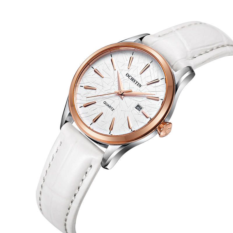 Lq022-a Reloj De Pulsera Femenino De Estilo Casual Reloj De Movimiento De Cuarzo Con Banda De Cuero Impermeable