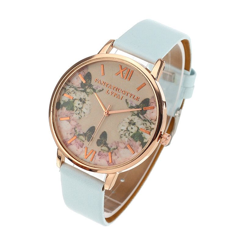 Lvpai Casual Fashion Landscape Pattern Pu Correa De Cuero Reloj De Pulsera Para Mujer Reloj De Cuarzo