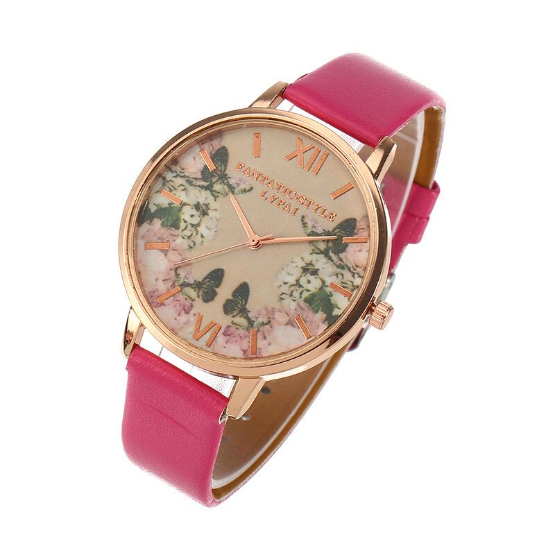 Lvpai Casual Fashion Landscape Pattern Pu Correa De Cuero Reloj De Pulsera Para Mujer Reloj De Cuarzo