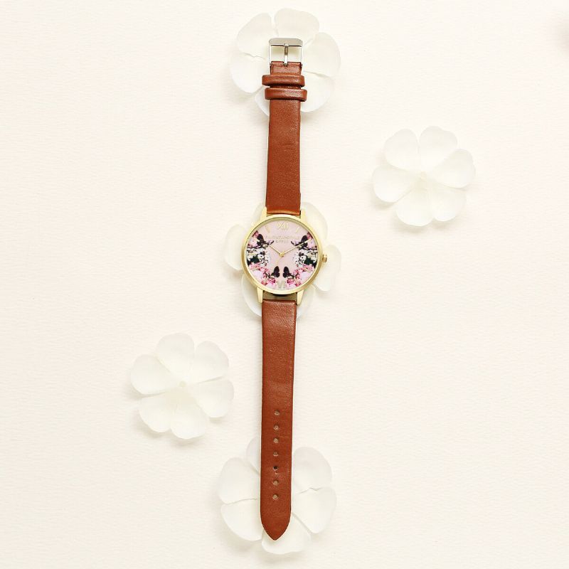 Lvpai Casual Sweet Landscape Pattern Pu Correa De Cuero Reloj De Pulsera Para Mujer Reloj De Cuarzo