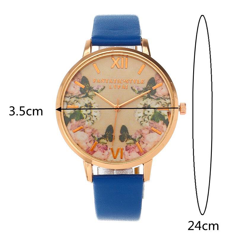 Lvpai Casual Sweet Landscape Pattern Pu Correa De Cuero Reloj De Pulsera Para Mujer Reloj De Cuarzo