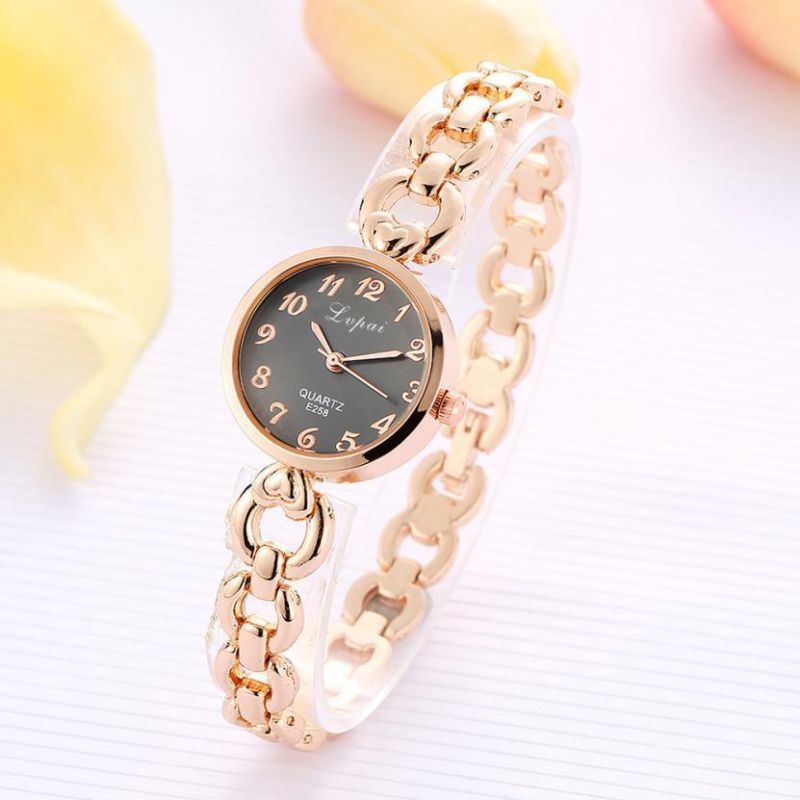 Lvpai Diamante De Imitación Diseño Elegante Reloj De Pulsera Para Mujer Reloj De Cuarzo De Acero Inoxidable