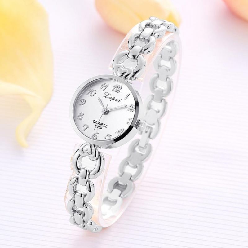 Lvpai Diamante De Imitación Diseño Elegante Reloj De Pulsera Para Mujer Reloj De Cuarzo De Acero Inoxidable