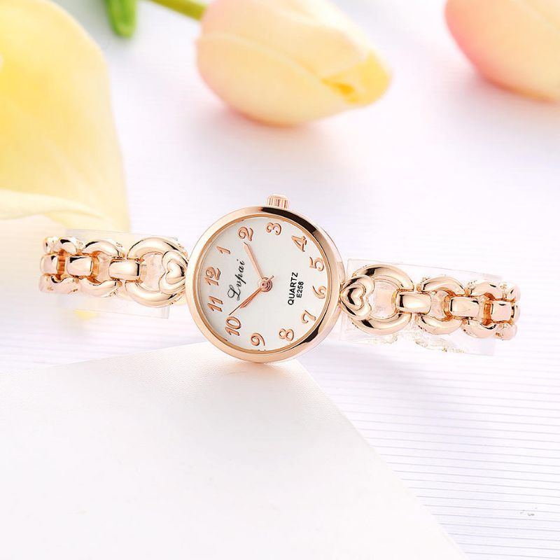 Lvpai Diamante De Imitación Diseño Elegante Reloj De Pulsera Para Mujer Reloj De Cuarzo De Acero Inoxidable