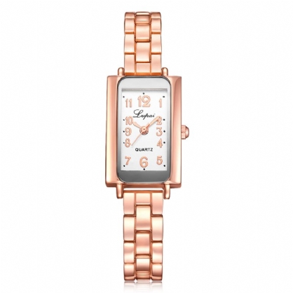 Lvpai G1p288 Reloj De Pulsera De Mujer De Diseño Elegante Reloj De Cuarzo De Acero Completo Con Rectángulo