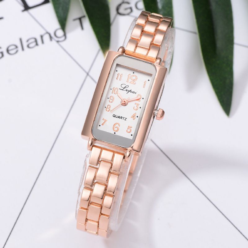 Lvpai G1p288 Reloj De Pulsera De Mujer De Diseño Elegante Reloj De Cuarzo De Acero Completo Con Rectángulo