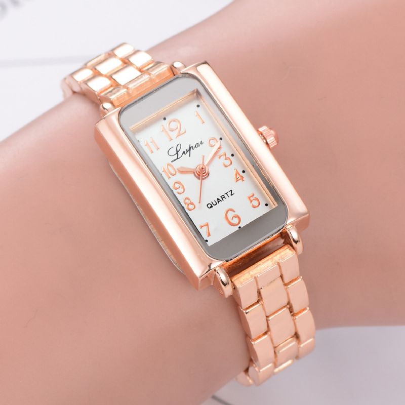 Lvpai G1p288 Reloj De Pulsera De Mujer De Diseño Elegante Reloj De Cuarzo De Acero Completo Con Rectángulo