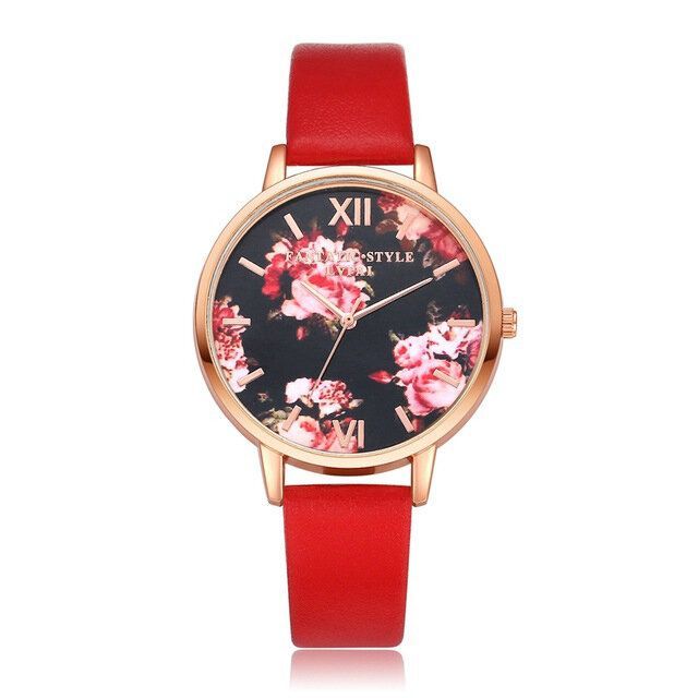 Lvpai P086 Pantalla De Flores Diseño Elegante Reloj De Pulsera Para Mujer Reloj De Cuarzo Con Banda De Cuero Pu