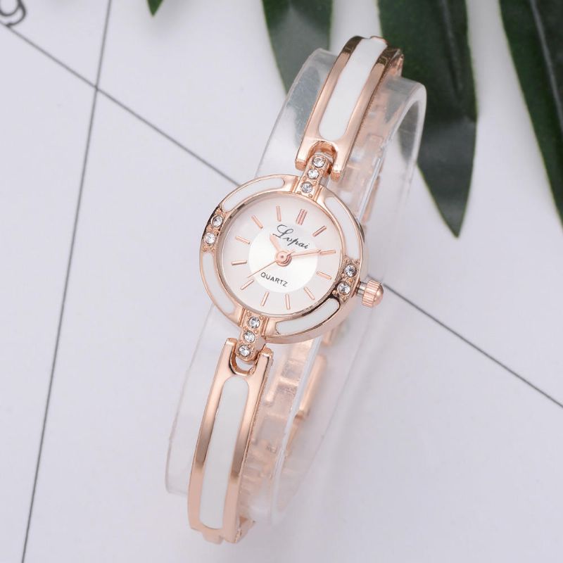 Lvpai P282 Reloj De Pulsera De Diamantes De Cristal Para Mujer Relojes De Cuarzo De Estilo Casual De Acero Completo