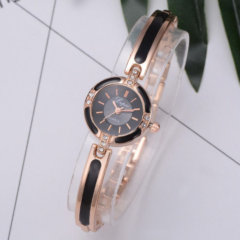 Lvpai P282 Reloj De Pulsera De Diamantes De Cristal Para Mujer Relojes De Cuarzo De Estilo Casual De Acero Completo