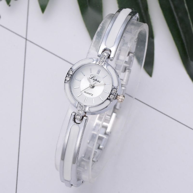 Lvpai P282 Reloj De Pulsera De Diamantes De Cristal Para Mujer Relojes De Cuarzo De Estilo Casual De Acero Completo