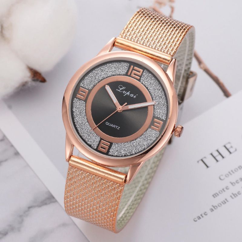 Lvpai P732 Reloj De Pulsera De Mujer De Diseño Elegante De Oro Rosa Reloj De Cuarzo Analógico De Moda