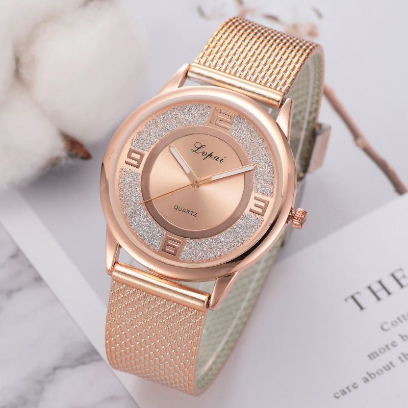 Lvpai P732 Reloj De Pulsera De Mujer De Diseño Elegante De Oro Rosa Reloj De Cuarzo Analógico De Moda