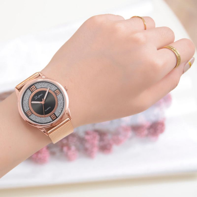 Lvpai P732 Reloj De Pulsera De Mujer De Diseño Elegante De Oro Rosa Reloj De Cuarzo Analógico De Moda