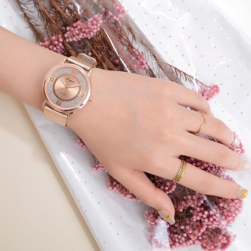 Lvpai P732 Reloj De Pulsera De Mujer De Diseño Elegante De Oro Rosa Reloj De Cuarzo Analógico De Moda