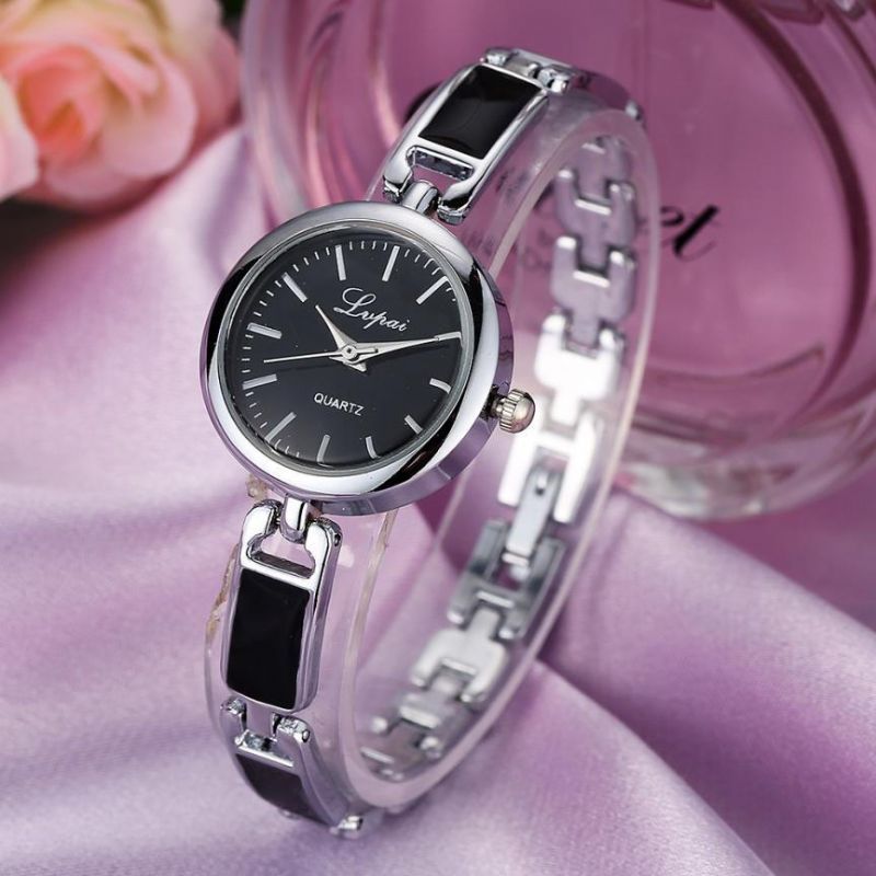 Lvpai Reloj De Pulsera De Acero Inoxidable Con Diamantes De Imitación Para Mujer Reloj De Cuarzo De Diseño Elegante